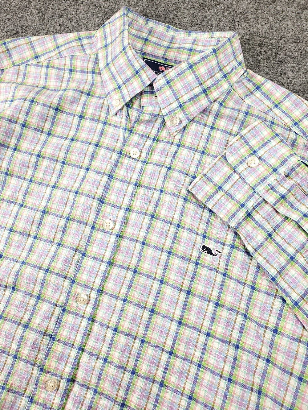 Vineyard Vines Slim Fit Whale Shirt Mens Large Multicolor Plaid Button Down